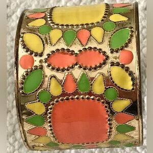 Enamel look cuff bracelet. Frey Wille style. GUC. Vintage